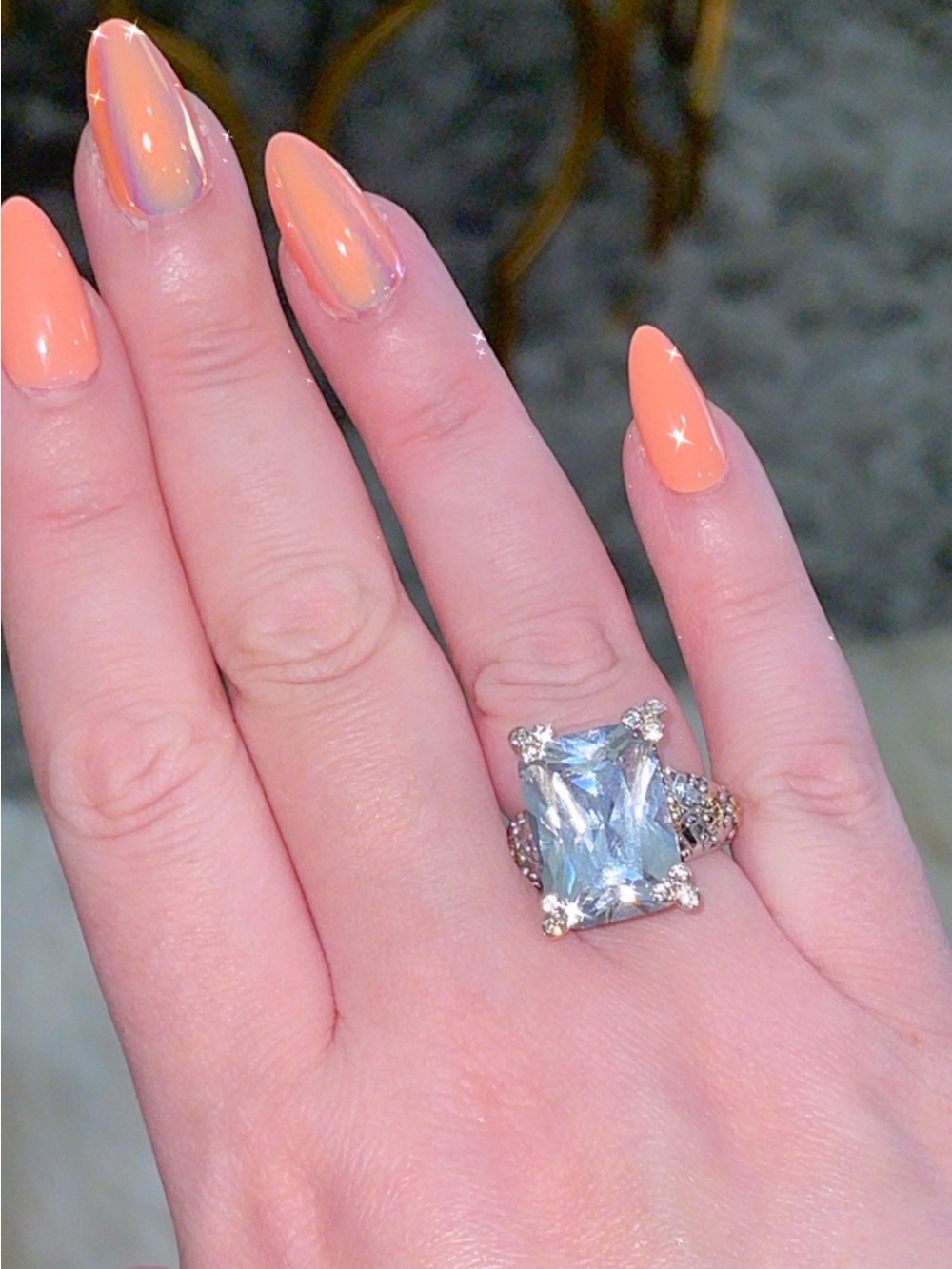Size 8 Bling Gem Sterling Silver ring